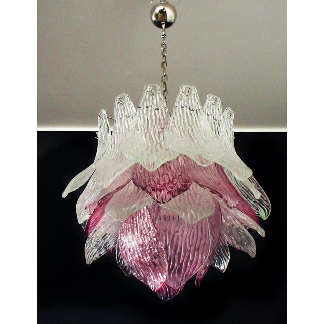 Italian Murano Pendant Transparent and Amethyst Glasses, Set of 2 For Sale - Image 3 of 16