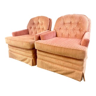 1950s Vintage Palm Beach Pink Hollywood Regency Baker Club Chairs - a Pair For Sale