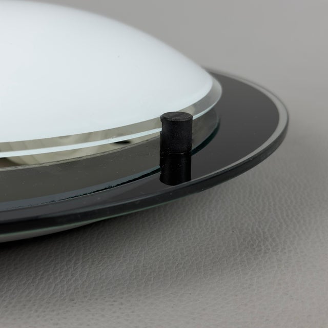 Space Age UFO Ceiling Lamp in Opal and Black Glass, 1970s For Sale - Image 10 of 13