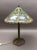 Bradley & Hubbard Antique Vintage Arts And Crafts Leaded Slag Glass Table Lamp. Measures Approximately 13 1/2" Diameter,...