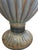 An elegant oversized Neoclassical urn-form table lamp featuring beautifully hand-painted architectural detailing in...