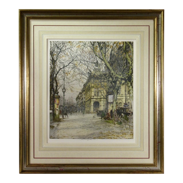 Luigi Kasimir Wien Opernring 1921 Original Print For Sale