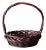 Vintage Burgundy Woven Basket For Sale