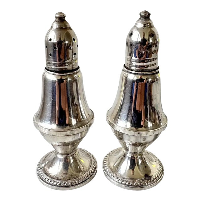 Vintage Sterling Silver Salt and Pepper Shakers by Raimond Manufacturing & Co. - Weighted/Stamped For Sale
