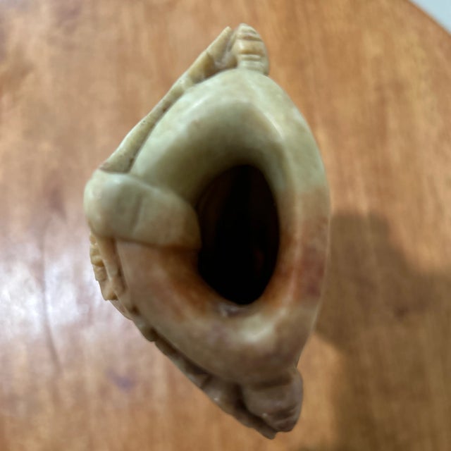 Antique Chinese Floral Carved Soapstone Vase For Sale In Chicago - Image 6 of 13