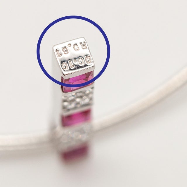 Metal 1990s Mikimoto Ruby and Diamond 18k White Gold Pendant Necklace For Sale - Image 7 of 12