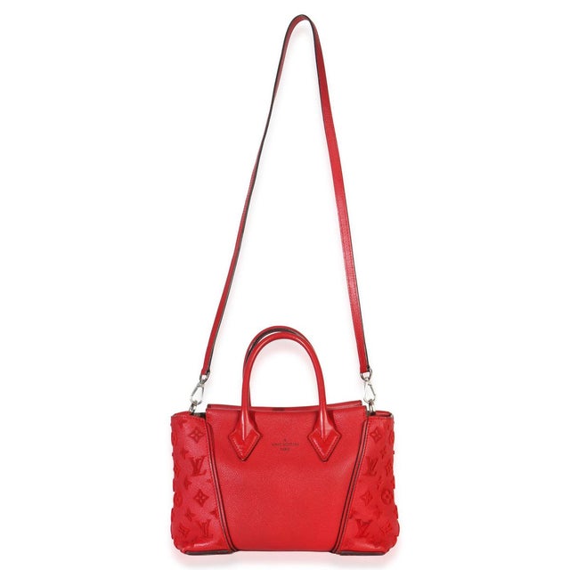 Red Framboise Calfskin Monogram Tote W BB For Sale - Image 8 of 9