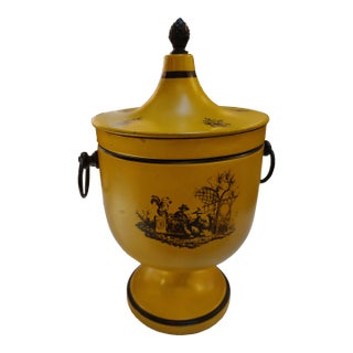 1950s Yellow Italian Tole Ice Bucket For Sale