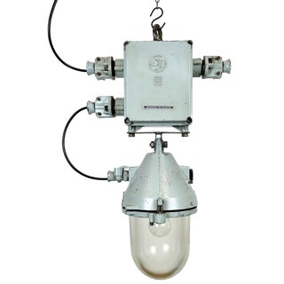 Industrial Cast Aluminium Explosion Proof Lamp from Elektrosvit, 1970s For Sale