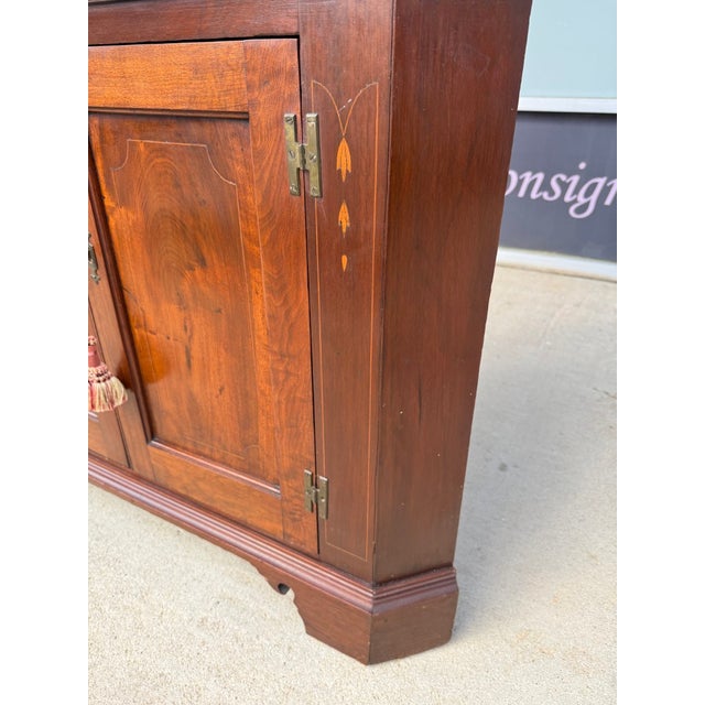 Brown 18th Century Inlaid Mahogany Corner Cabinet For Sale - Image 8 of 15
