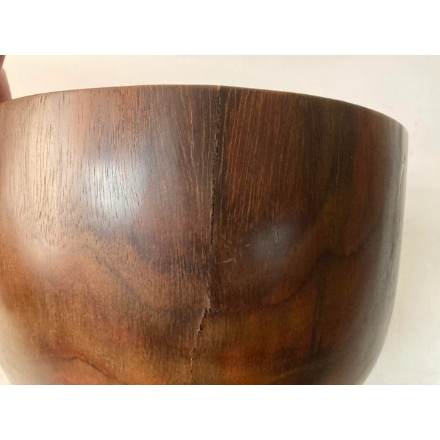 Mid Century Figured Walnut Bowl For Sale - Image 10 of 10