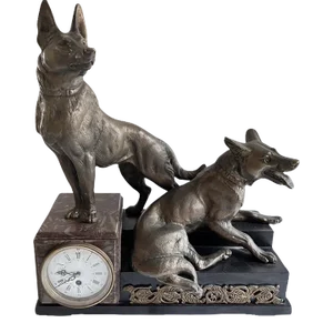 Louis Albert Carvin, French Animalier, 19th Century, Bronze Clock