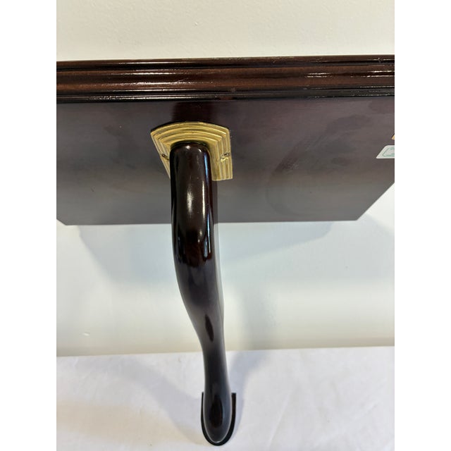 Vintage Bombay Company Mahogany Wall Display Shelf With Curved Support Bracket For Sale - Image 10 of 13
