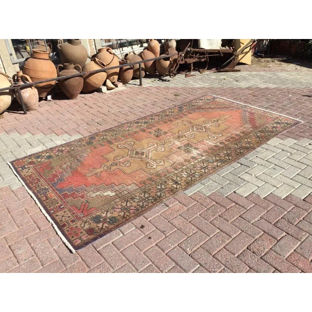 One of a kind hand made Anatolian Rug. This gorgeous hand knotted area rug was made in the 1940's by Anatolian tribes....