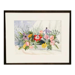 White Pot of Wildflowers, Adela Smith Lintelmann, Painting