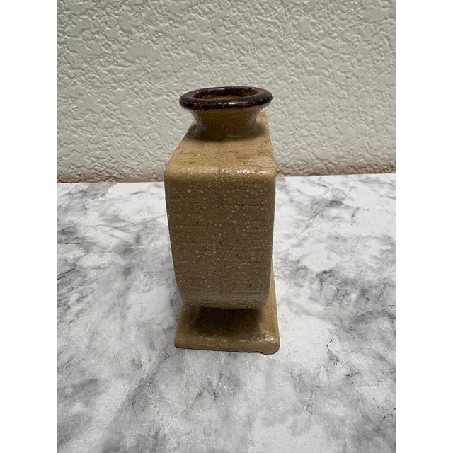 Ceramic Vintage 1970s Petite Stoneware Ceramic Floral Vase For Sale - Image 7 of 7
