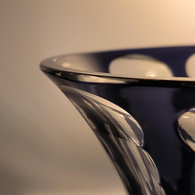 Art Deco Cut Glass Vase attributed to Johann Oertel for Carl Meltzer & Co., 1925 For Sale - Image 3 of 14