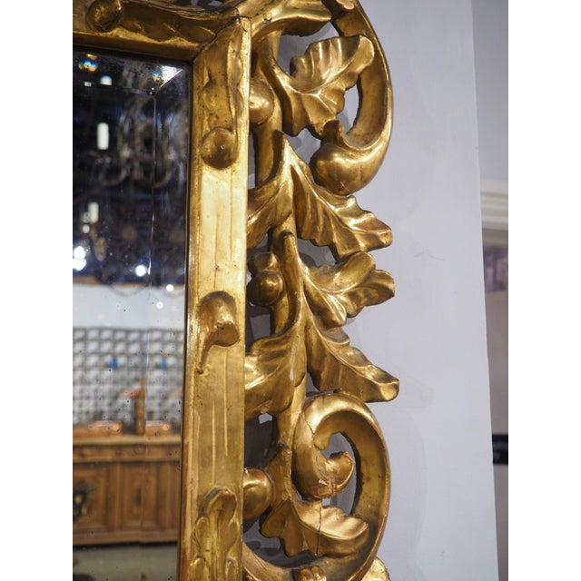 Wood 19th Century Giltwood Mirror From Florence, Italy For Sale - Image 7 of 18