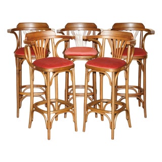 Bar Stools in Bentwood, Set of 5 For Sale