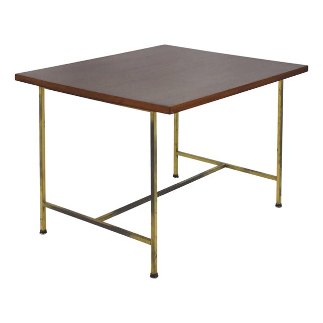 Paul McCobb Side Table with Brass Base by Calvin For Sale