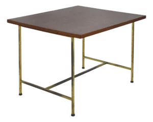 Paul McCobb Side Table with Brass Base by Calvin