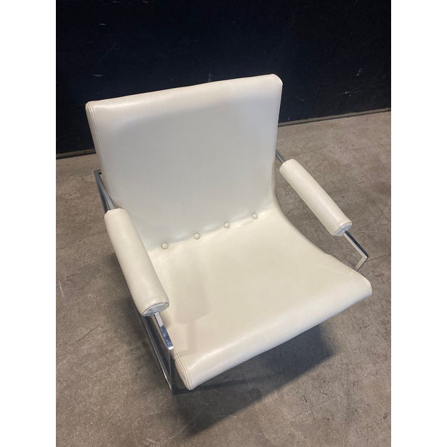 1970s 1970s Scoop Chair Attributed to Milo Baughma With the Thinline Chrome Frame For Sale - Image 5 of 7