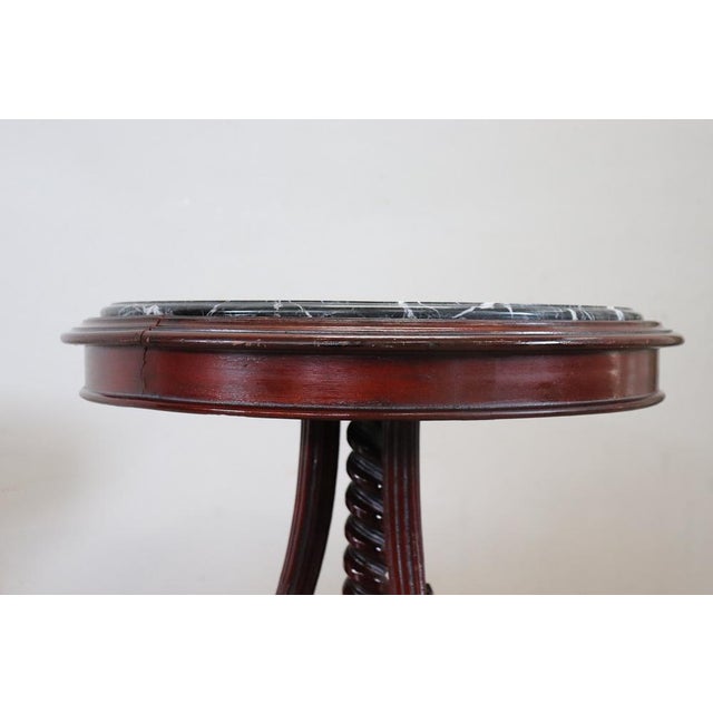 1980s Vintage Side Table in Beech with Marble Top, 1980s For Sale - Image 5 of 8