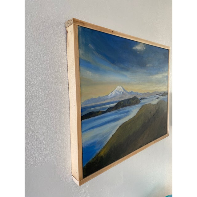 Contemporary Original Pacific Northwest Landscape Painting – Mt. Rainier From Orcas Island by Francisco Peña For Sale - Image 3 of 8