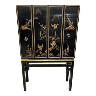Mid 20th Century Asian Chinoiserie Bar Cabinet For Sale
