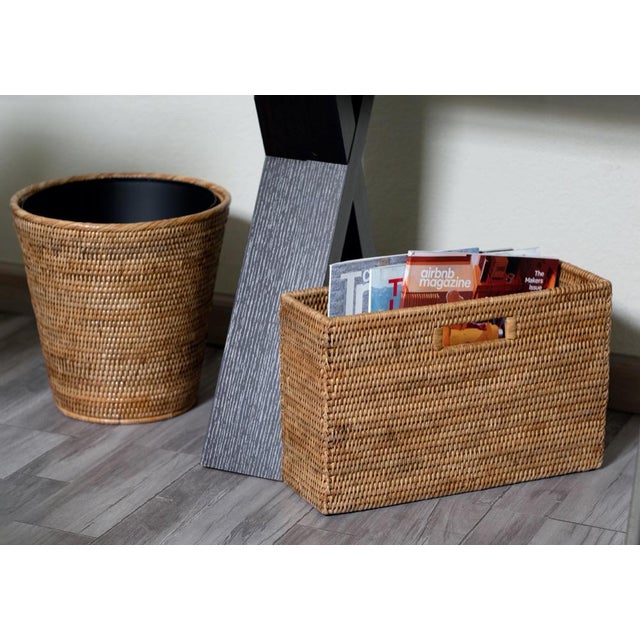 Artifacts Rattan Rectangular Magazine Holder in Honey Brown - 16" For Sale - Image 9 of 10