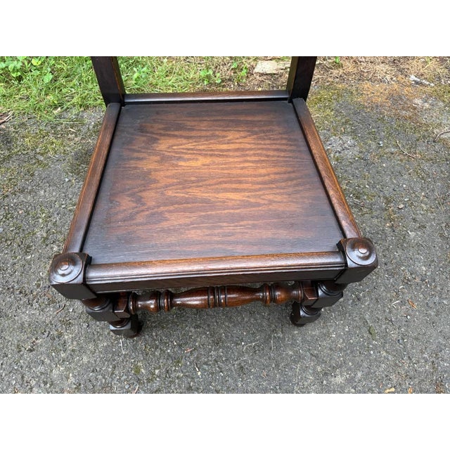 Set of 6 Antique Renaissance Gothic Style Oak Carved Dining Chairs For Sale - Image 13 of 18