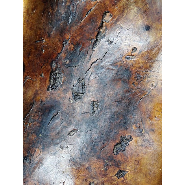 Large Bowl in Dark Raw Wood, 1950s For Sale - Image 16 of 17