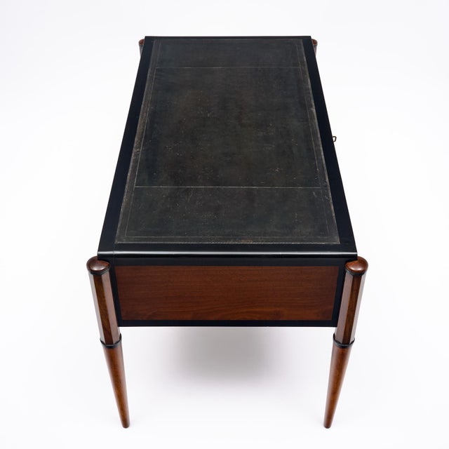 Brown Art Deco Period Writing Desk, Mahogany, Leather, French, Vintage 1940s For Sale - Image 8 of 9