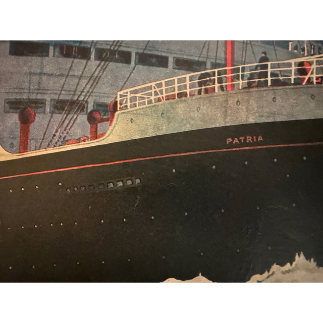 Fabre Line “Patria” Ocean Liner, C. 1930s, Maritime Travel Poster For Sale - Image 4 of 5