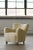 Pair of Custom Made 1940's Style Lounge Chair Upholstered in Beige Sheepskin Shearling For Sale - Image 4 of 8