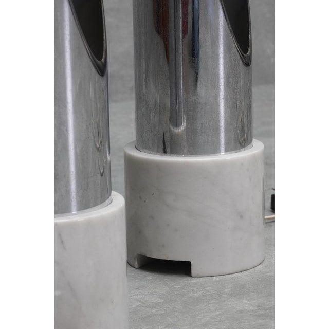 Gray Steel and Marble Table Lamps from Banci Firenze, 1970s, Set of 2 For Sale - Image 8 of 9