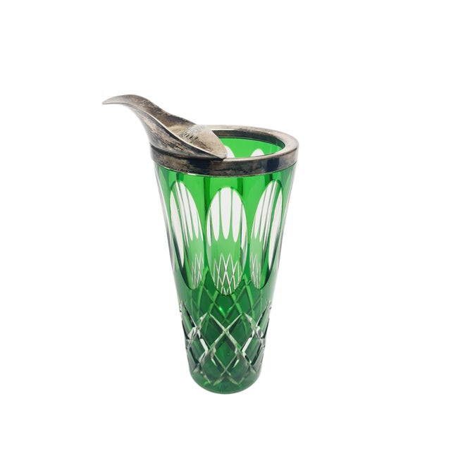 Chartreuse Art Deco Crystal Cocktail Shaker by Wolfgang Wolf, Germany, 1950s For Sale - Image 8 of 9