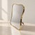 Italian Brass Shield-Shaped Table Vanity Mirror by Gio Ponti, 1950s For Sale - Image 3 of 11