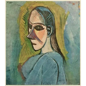 Circa 1969 After Pablo Picasso "Woman's Head" Full Color Print From Italy