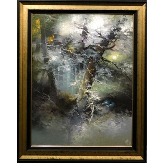 Petras Lukosius#0082 Diena Original Oil on Paintings on Canvas With Custom Frame For Sale