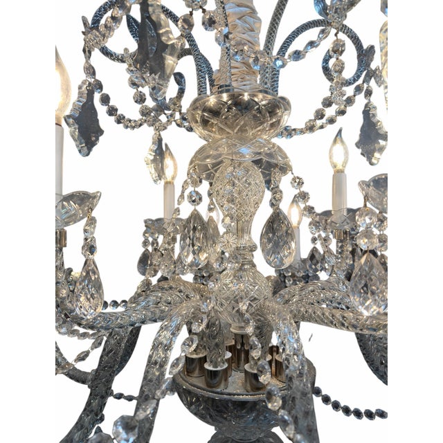 1950’s Venetian Crystal 12 Lite Chandelier For Sale - Image 4 of 6
