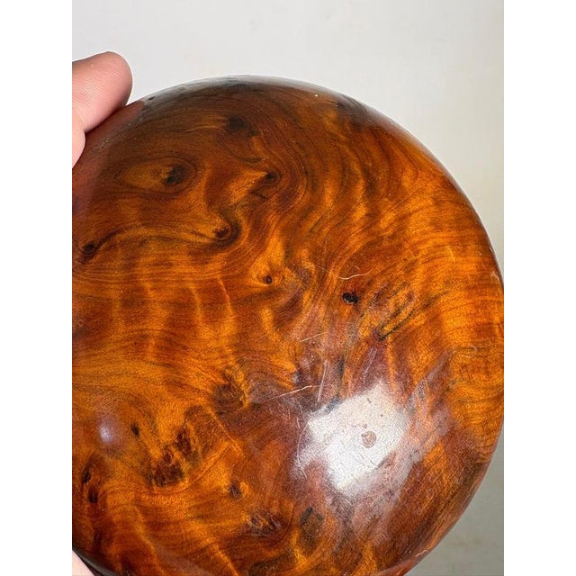 Brown Vintage French Round Wooden Boxes, 1970, Set of 2 For Sale - Image 8 of 12