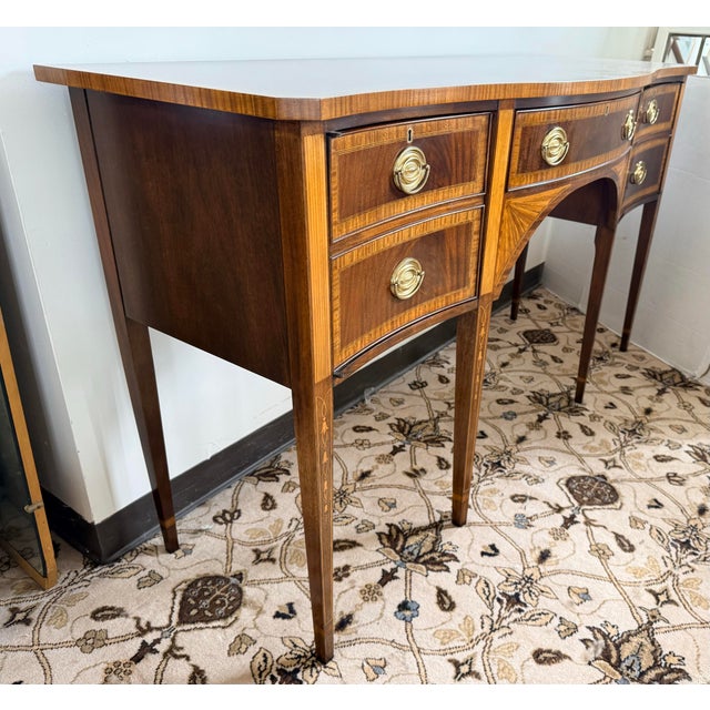 Brown Councill Craftsmen Mahogany Inlaid Sideboard Buffet With Serpentine Front For Sale - Image 8 of 12