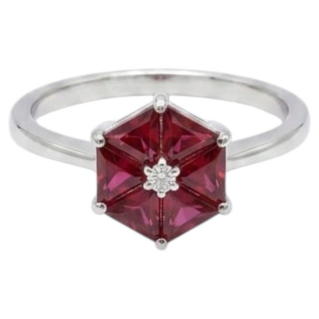 Gemstone 18k Gold Ruby 0.66ct and Diamond 0.02ct Ring For Sale - Image 7 of 8