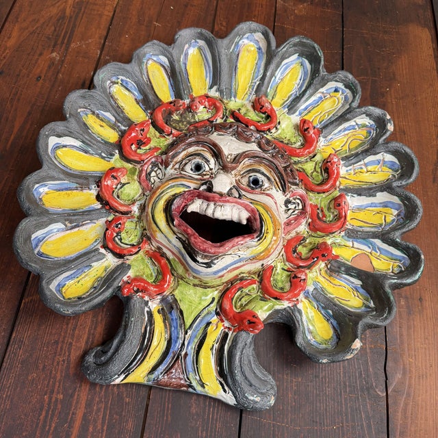 Ceramic Apotropaic Wall Mask by Gennaro Condurso, Italy, 2010s For Sale - Image 7 of 12