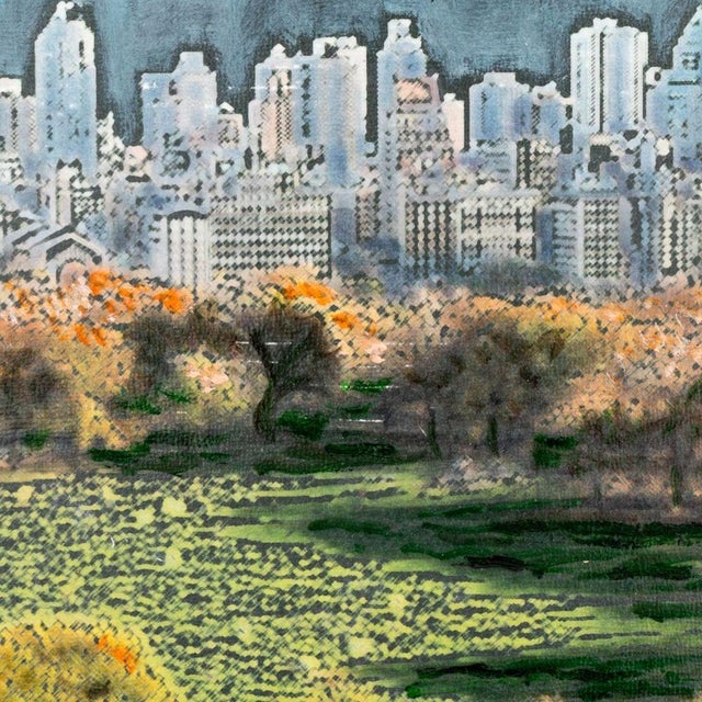 Contemporary Janie Samuels Sheep's Meadow Gel Transfer & Oil For Sale - Image 3 of 6