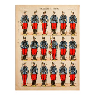 1880s - 1890s French Military Print - Imagerie d'Épinal #75 - Chasseurs À Cheval For Sale