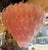 Modern Vintage Pink Leaf Murano Glass Waterfall Chandelier For Sale - Image 3 of 5