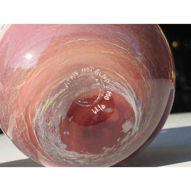 Late 20th Century Hand Blown Bowl Vitrix Hot Glass M B 9/79 For Sale - Image 4 of 10
