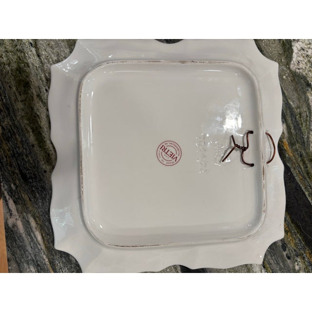 1990s Vietri Disappearing Cherries Pattern Square Dessert or Display Dishes - Pair For Sale In Sacramento - Image 6 of 7